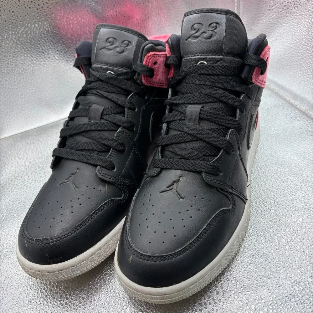 Size 6.5Y Nike Air Jordan 1 Mid XLD‎ GS Black Noble Red Kids Shoes CK5678-006